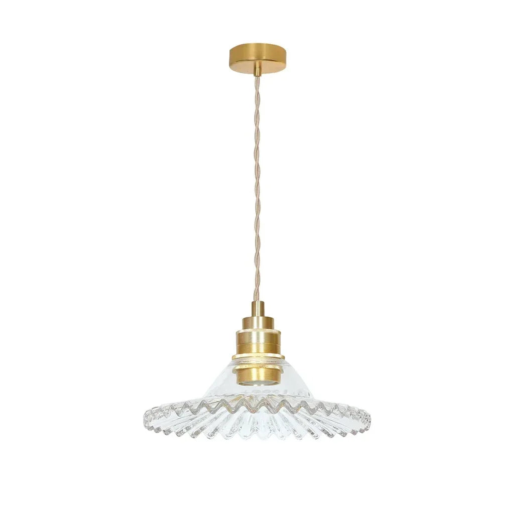 Suspension en verre et laiton doré artisanale – style Vianomade